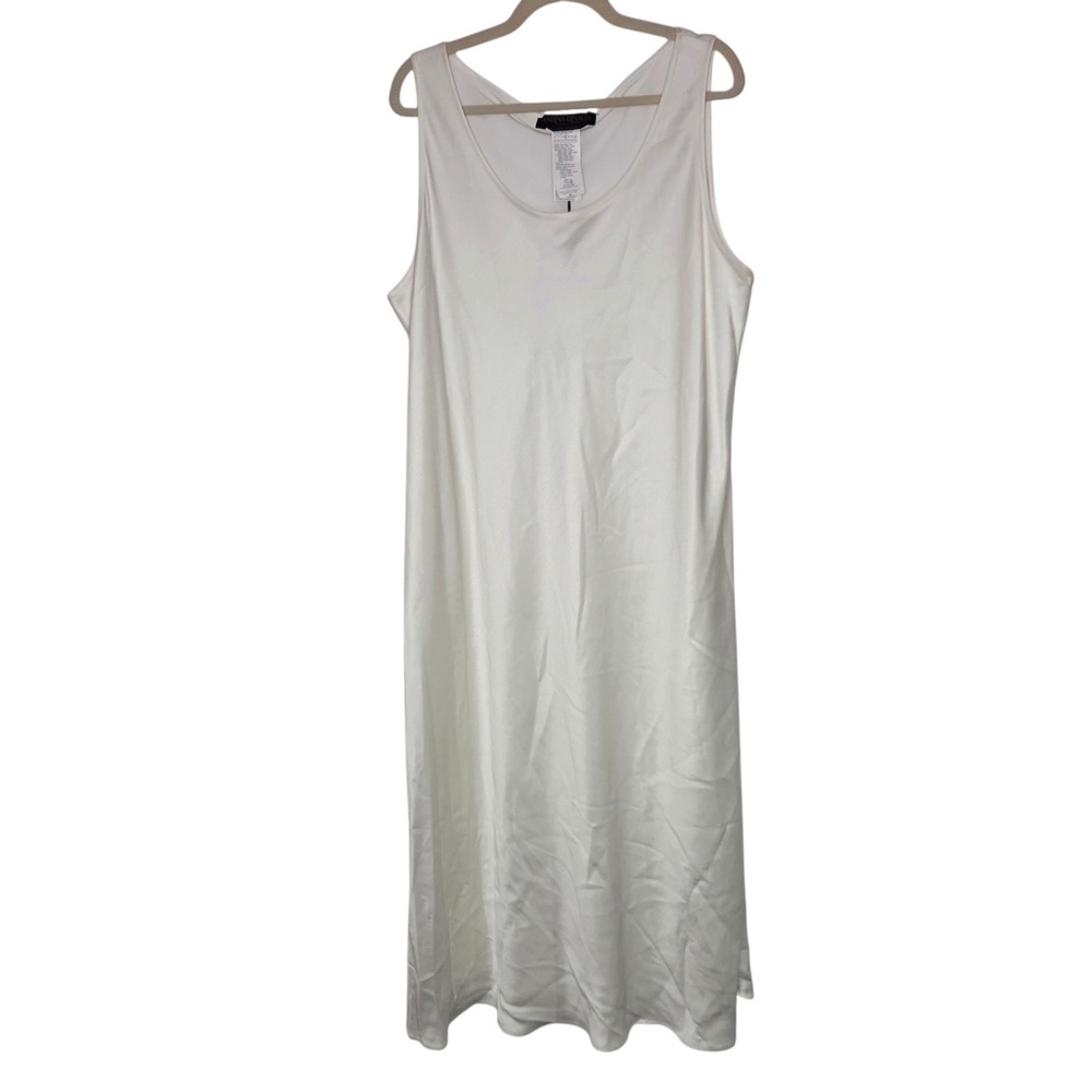 Marina Rinaldi Dolcezza Dress Womens 20 White NWT Italian Luxury Midi Tank $895